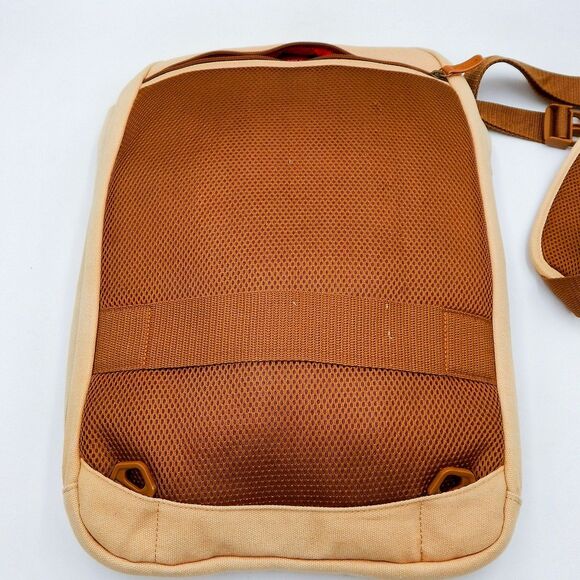 Super Bowl LI 51 Tan Canvas Backpack Weekender Bag Duffle NFL Patriots Falcons - Picture 11 of 14